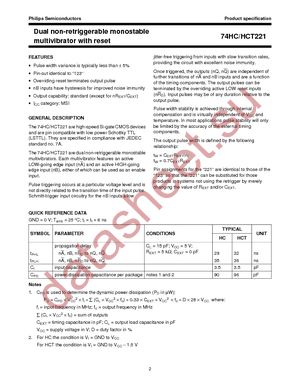 74HC221N,652 datasheet  